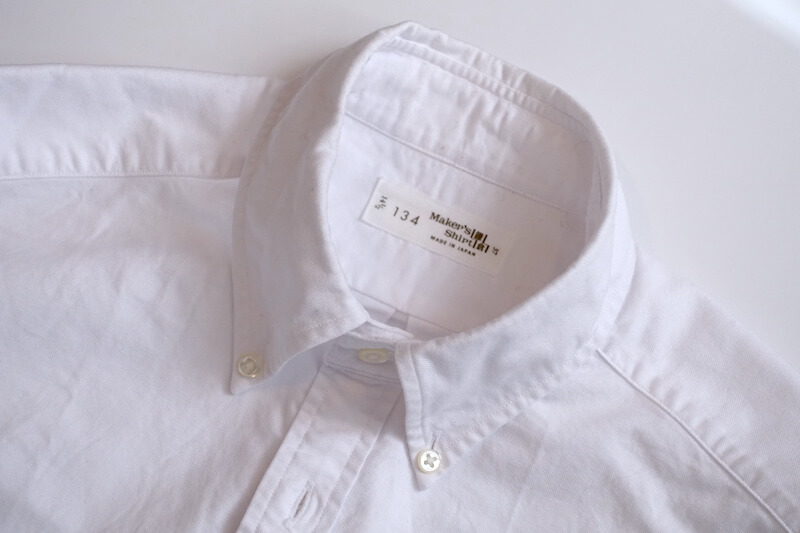 鎌倉シャツのカジュアル134のBDシャツ（白、襟型）